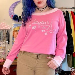 Y2k Vintage Venezia long-sleeve baby tee size 18/20